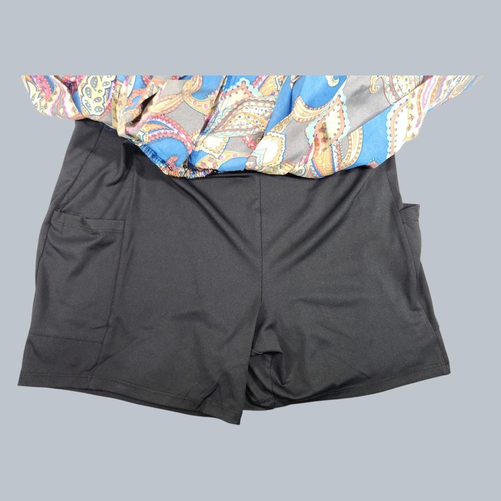 G by Giuliana Rancic Paisley Pleated Mini Skort XL Boho Elastic Waist - Picture 5 of 7